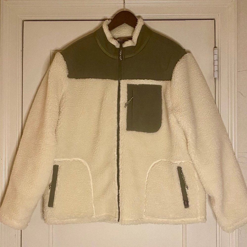 FAHERTY BRAND CREAM SHERPA ZIP JACKET  X-LARGE